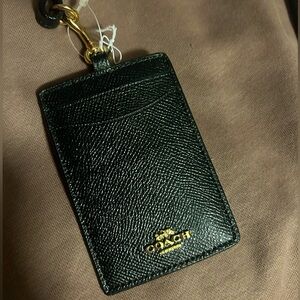 Coach Black Leather Key Card Holder